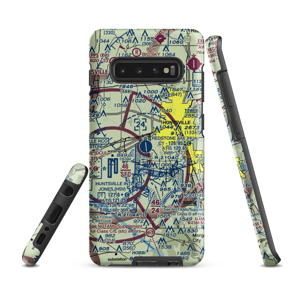 Redstone Army Air Field (HUA) VFR Sectional Samsung Phone Case Samsung Galaxy S10 Plus model shown