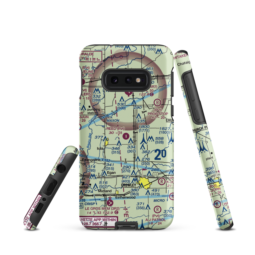 Reed Flying Service Inc Airport (2LA5) VFR Sectional Samsung Phone Case Samsung Galaxy S10 Plus model shown