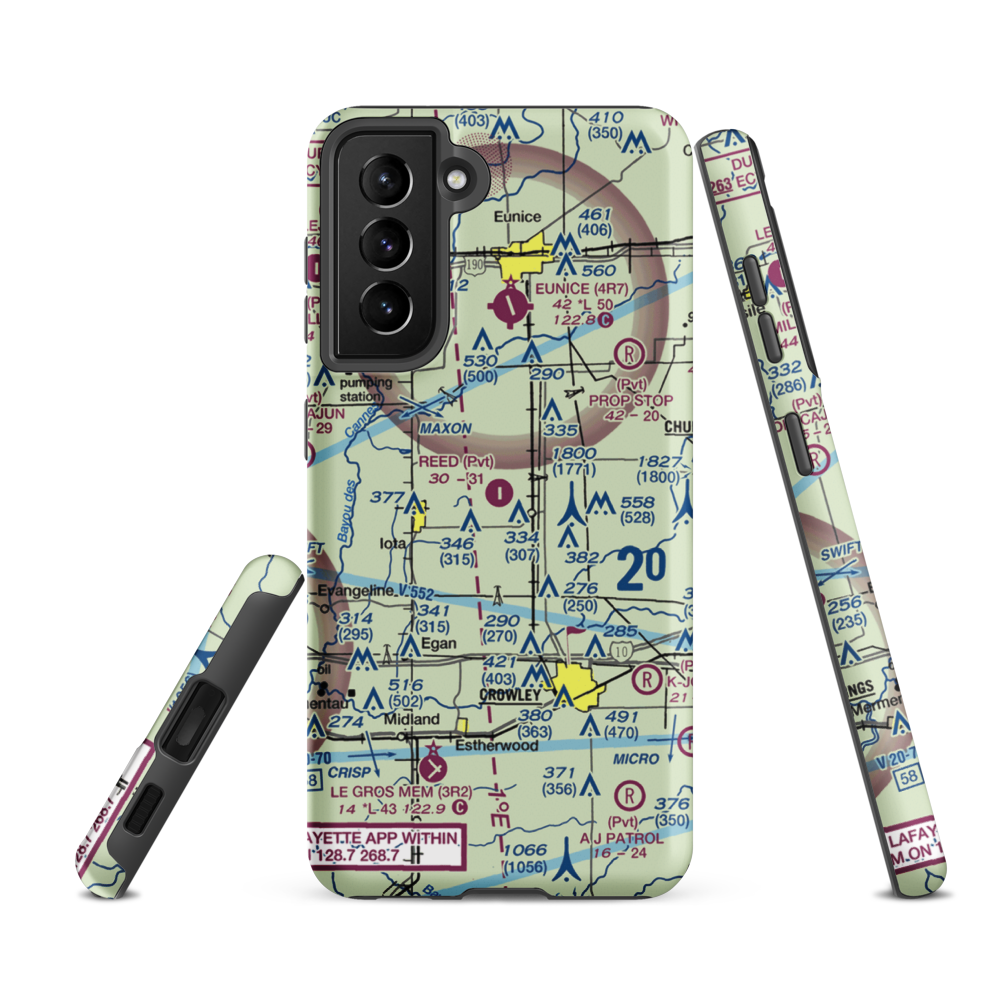 Reed Flying Service Inc Airport (2LA5) VFR Sectional Samsung Phone Case Samsung Galaxy S21 FE model shown