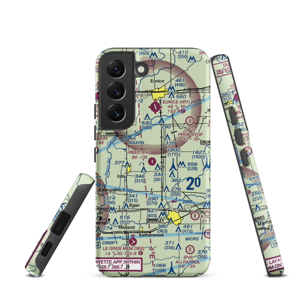 Reed Flying Service Inc Airport (2LA5) VFR Sectional Samsung Phone Case Samsung Galaxy S22 model shown