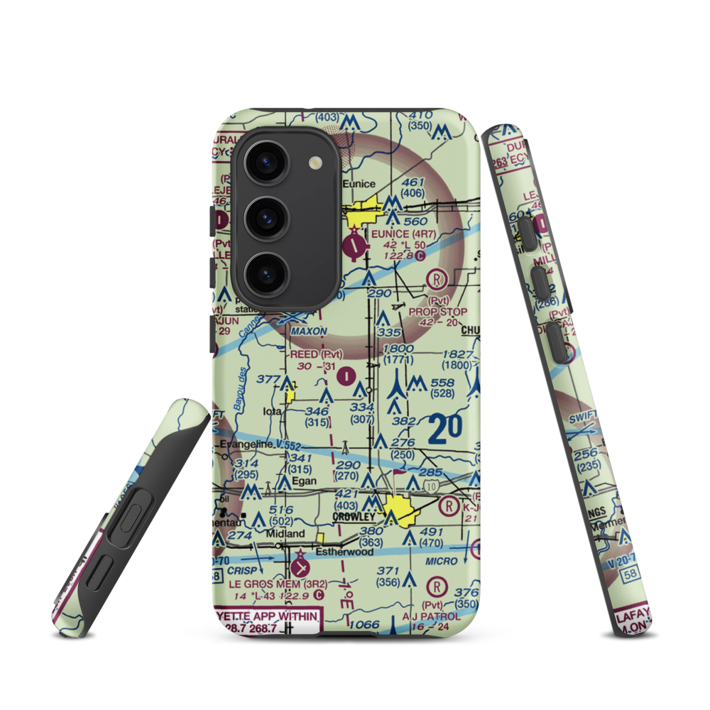 Reed Flying Service Inc Airport (2LA5) VFR Sectional Samsung Phone Case Samsung Galaxy S23 model shown