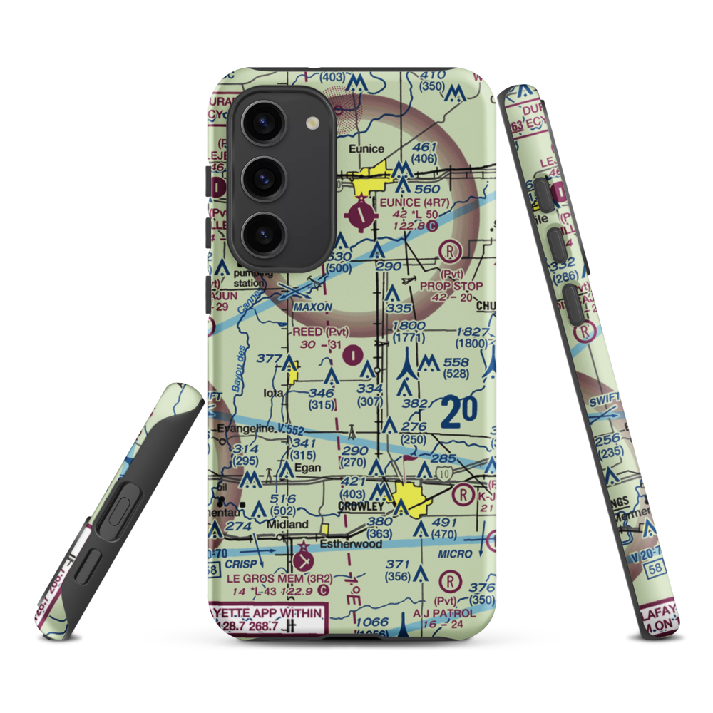 Reed Flying Service Inc Airport (2LA5) VFR Sectional Samsung Phone Case Samsung Galaxy S23 Plus model shown