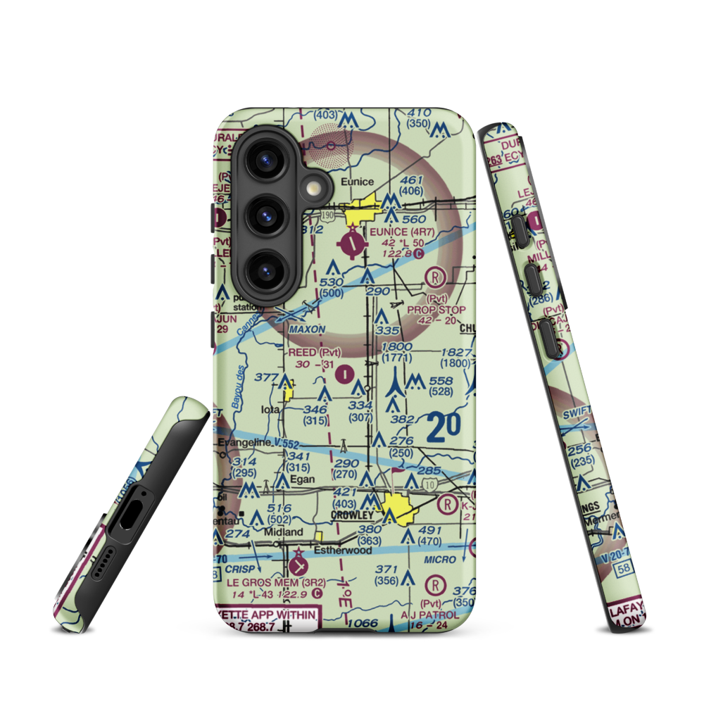 Reed Flying Service Inc Airport (2LA5) VFR Sectional Samsung Phone Case Samsung Galaxy S24 model shown