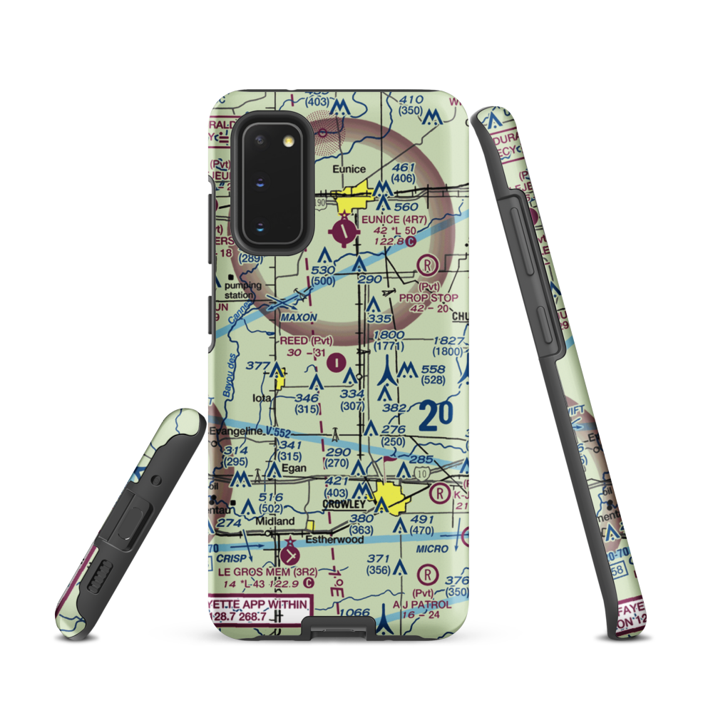 Reed Flying Service Inc Airport (2LA5) VFR Sectional Samsung Phone Case Samsung Galaxy S20 model shown