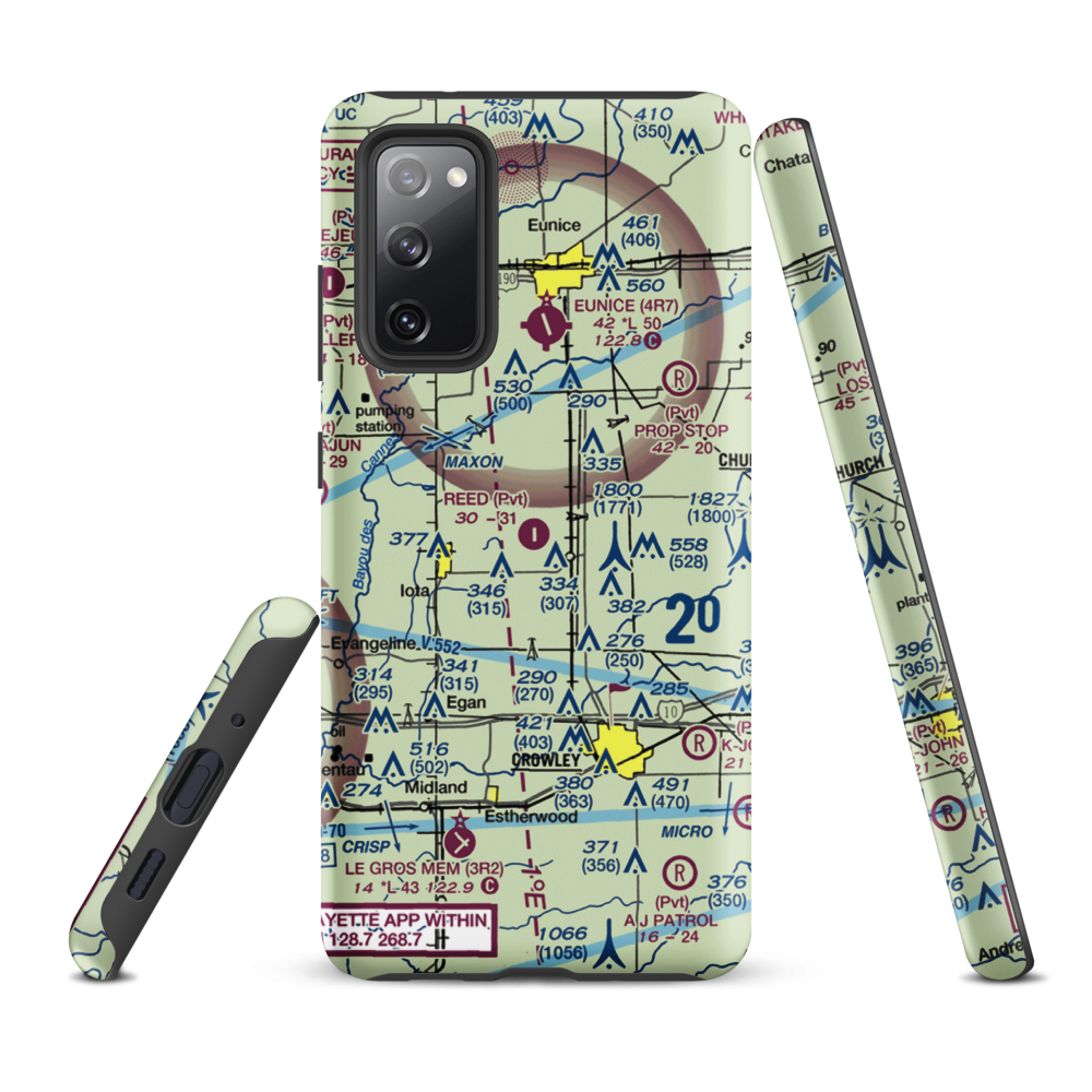 Reed Flying Service Inc Airport (2LA5) VFR Sectional Samsung Phone Case Samsung Galaxy S20 FE model shown