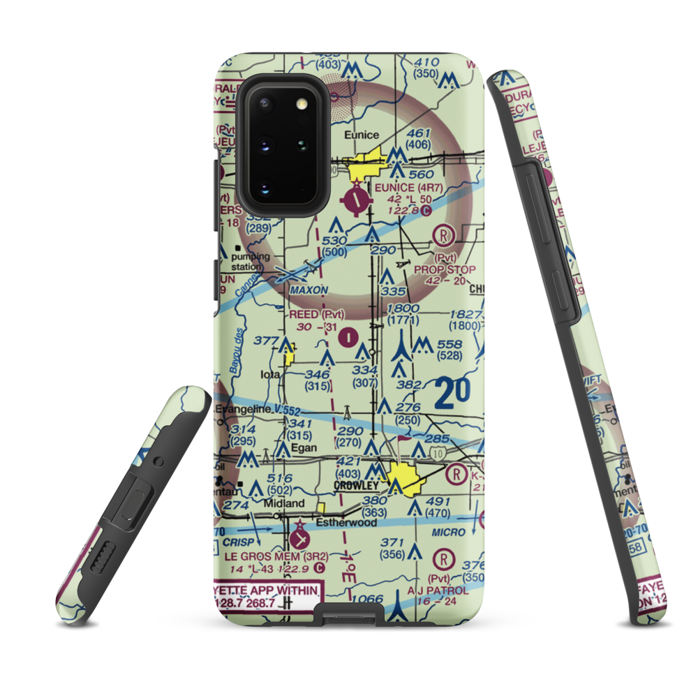 Reed Flying Service Inc Airport (2LA5) VFR Sectional Samsung Phone Case Samsung Galaxy S20 Plus model shown