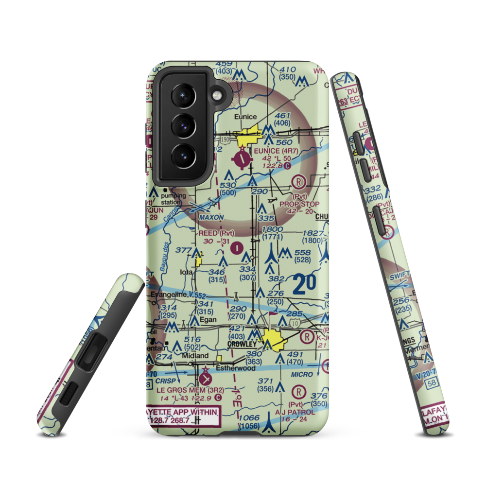 Reed Flying Service Inc Airport (2LA5) VFR Sectional Samsung Phone Case Samsung Galaxy S21 model shown