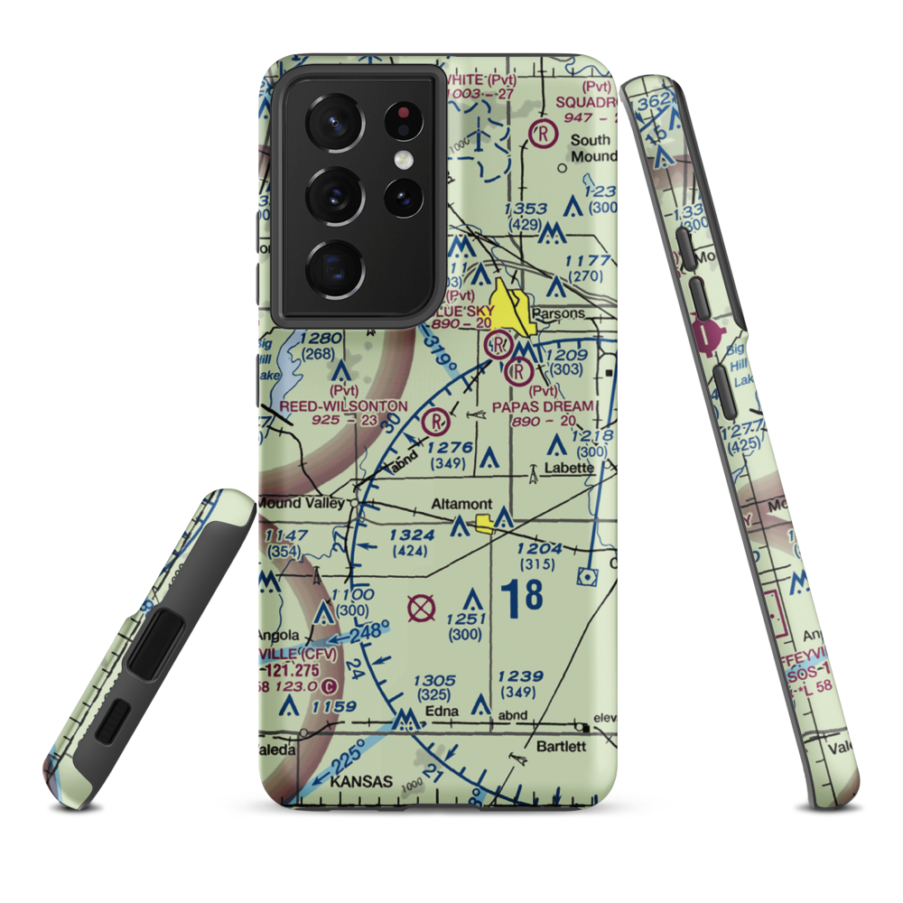 Reed-Wilsonton Airport (3KS8) VFR Sectional Samsung Phone Case Samsung Galaxy S21 Ultra model shown