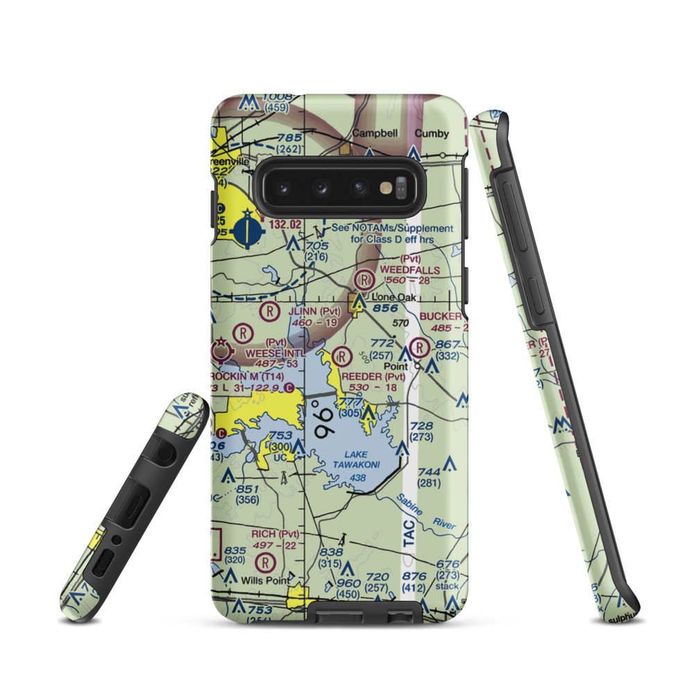 Reeder Airport (9XS7) VFR Sectional Samsung Phone Case Samsung Galaxy S10 model shown