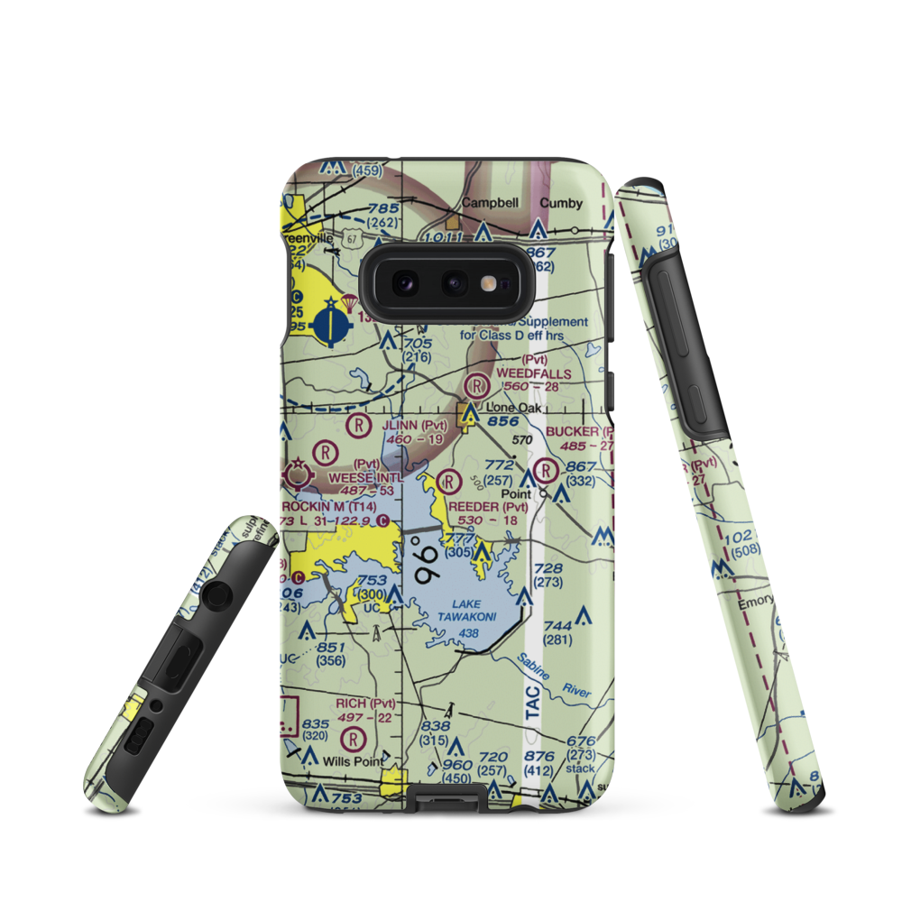 Reeder Airport (9XS7) VFR Sectional Samsung Phone Case Samsung Galaxy S10e model shown