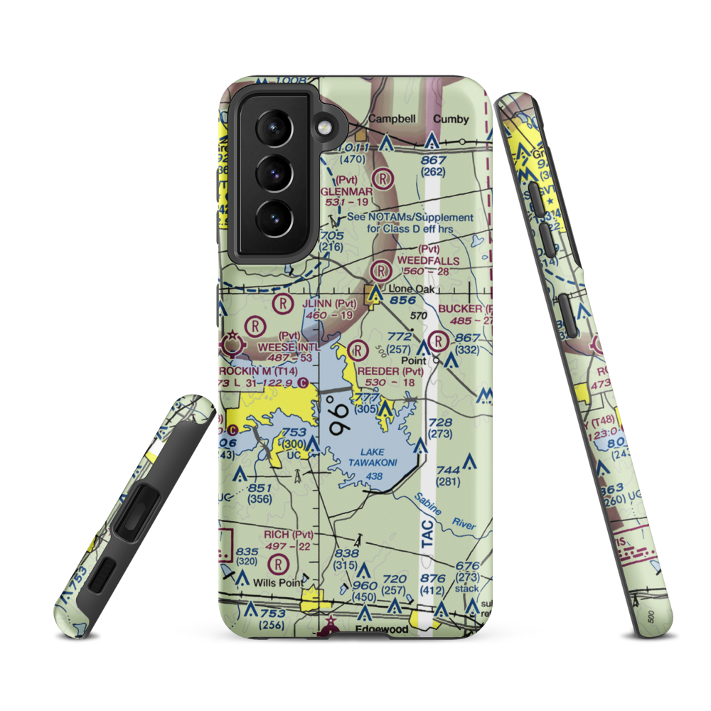 Reeder Airport (9XS7) VFR Sectional Samsung Phone Case Samsung Galaxy S21 Ultra model shown