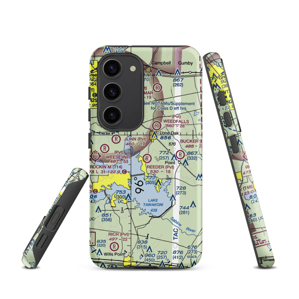 Reeder Airport (9XS7) VFR Sectional Samsung Phone Case Samsung Galaxy S23 model shown