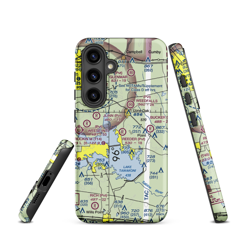Reeder Airport (9XS7) VFR Sectional Samsung Phone Case Samsung Galaxy S24 model shown