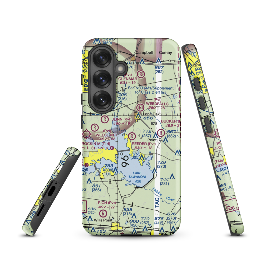Reeder Airport (9XS7) VFR Sectional Samsung Phone Case Samsung Galaxy S25 model shown