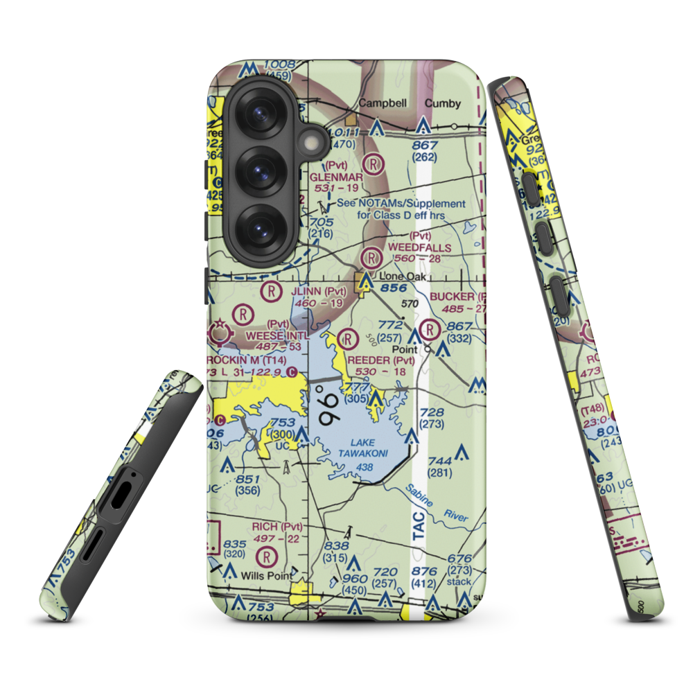 Reeder Airport (9XS7) VFR Sectional Samsung Phone Case Samsung Galaxy S25 Plus model shown