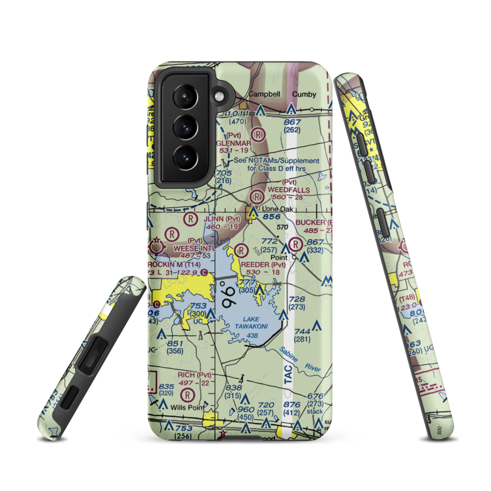 Reeder Airport (9XS7) VFR Sectional Samsung Phone Case Samsung Galaxy S21 model shown
