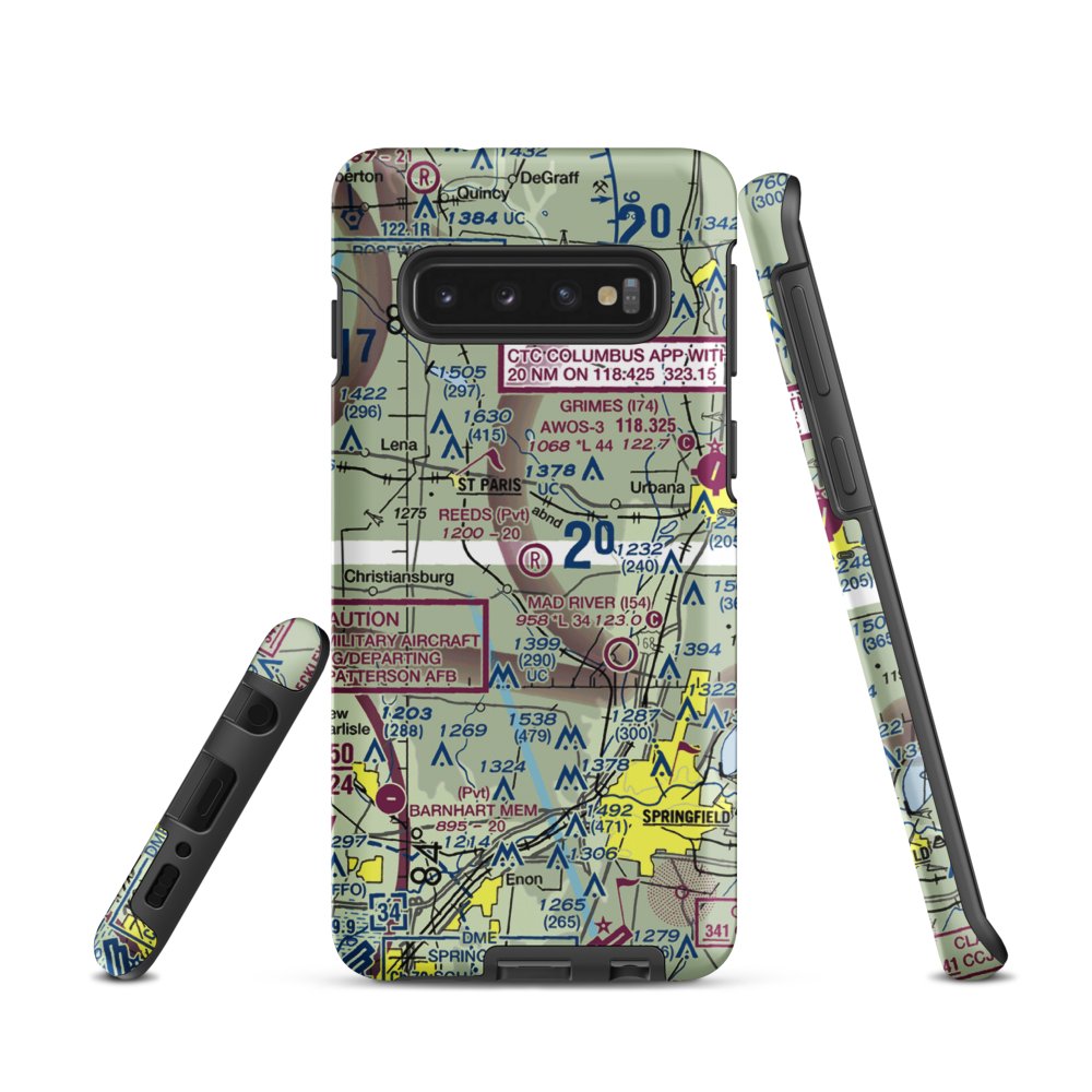Reeds Airport (24OI) VFR Sectional Samsung Phone Case Samsung Galaxy S10 model shown