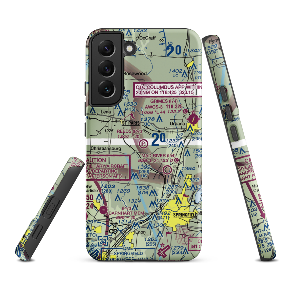 Reeds Airport (24OI) VFR Sectional Samsung Phone Case Samsung Galaxy S22 Plus model shown
