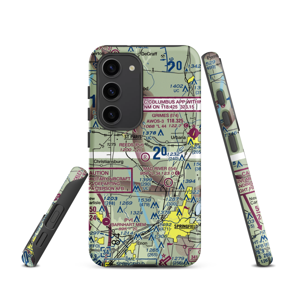 Reeds Airport (24OI) VFR Sectional Samsung Phone Case Samsung Galaxy S23 model shown