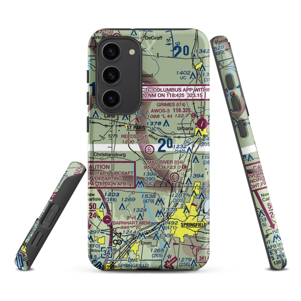 Reeds Airport (24OI) VFR Sectional Samsung Phone Case Samsung Galaxy S23 Plus model shown