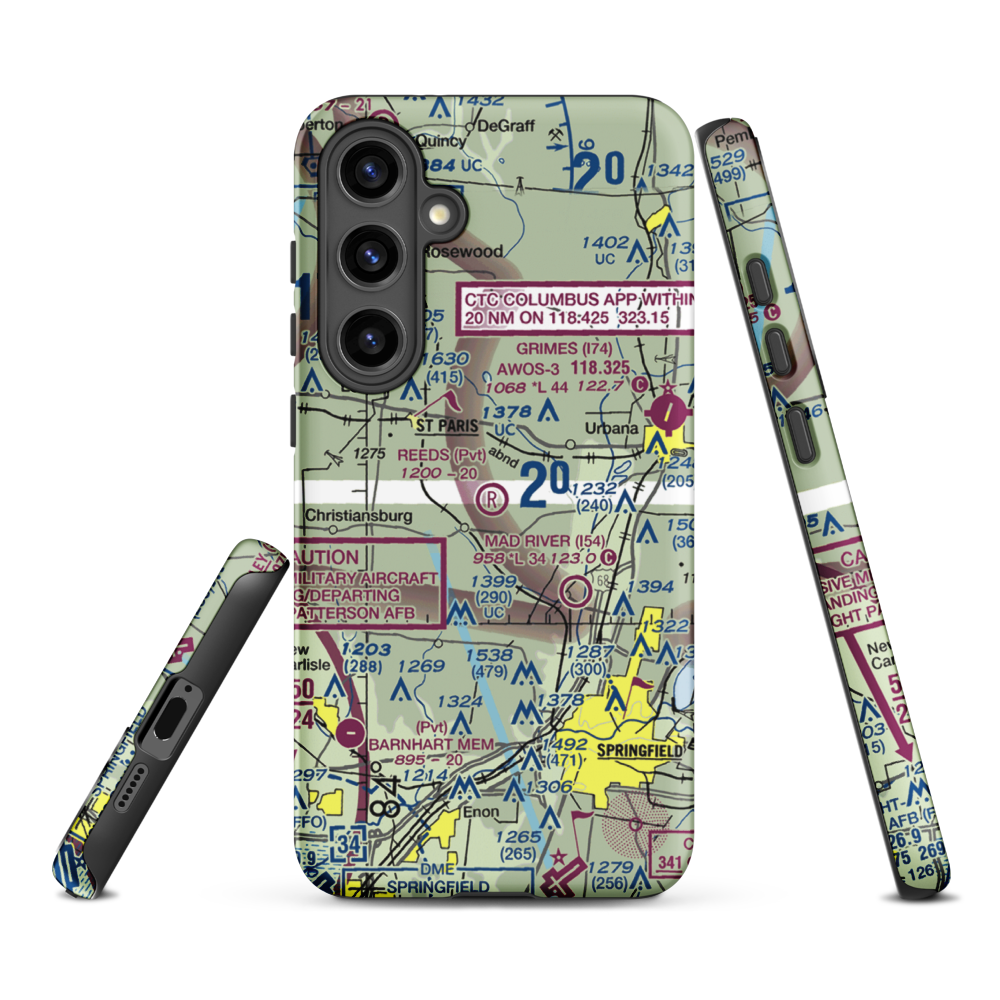 Reeds Airport (24OI) VFR Sectional Samsung Phone Case Samsung Galaxy S24 Plus model shown