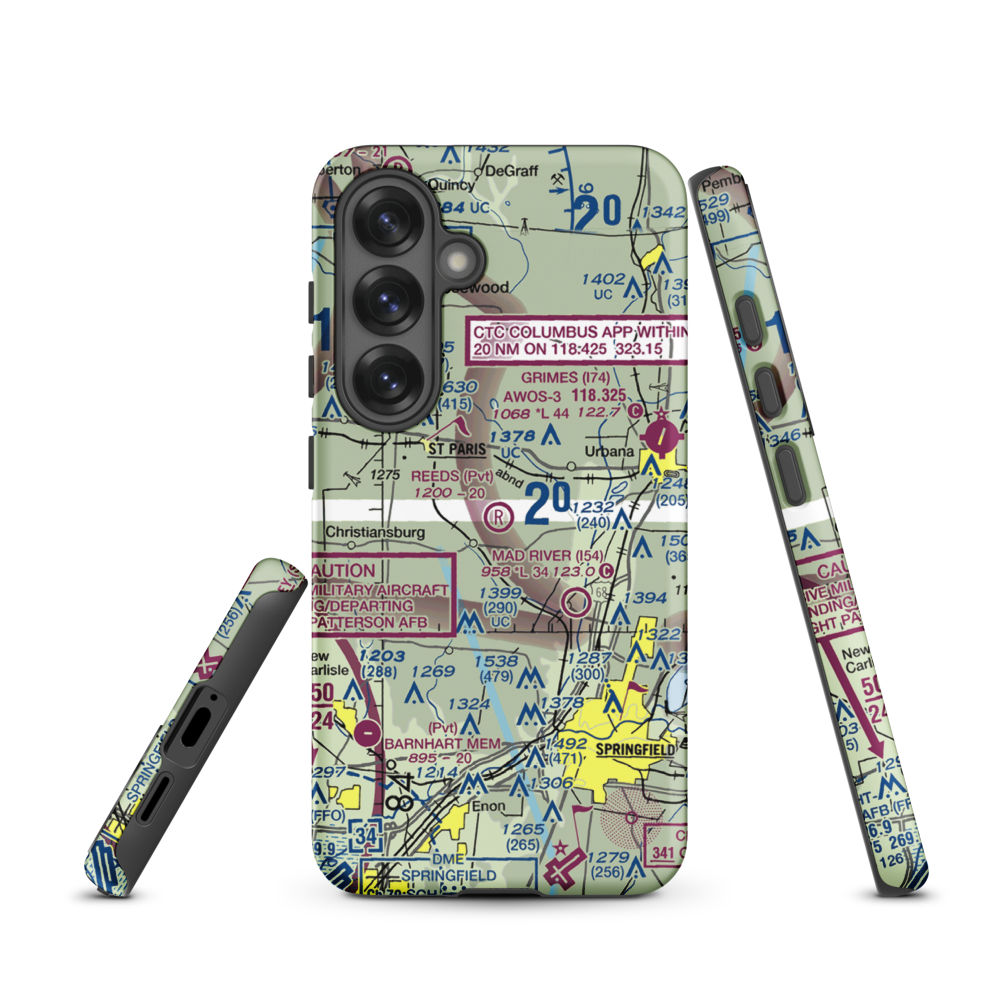 Reeds Airport (24OI) VFR Sectional Samsung Phone Case Samsung Galaxy S25 model shown