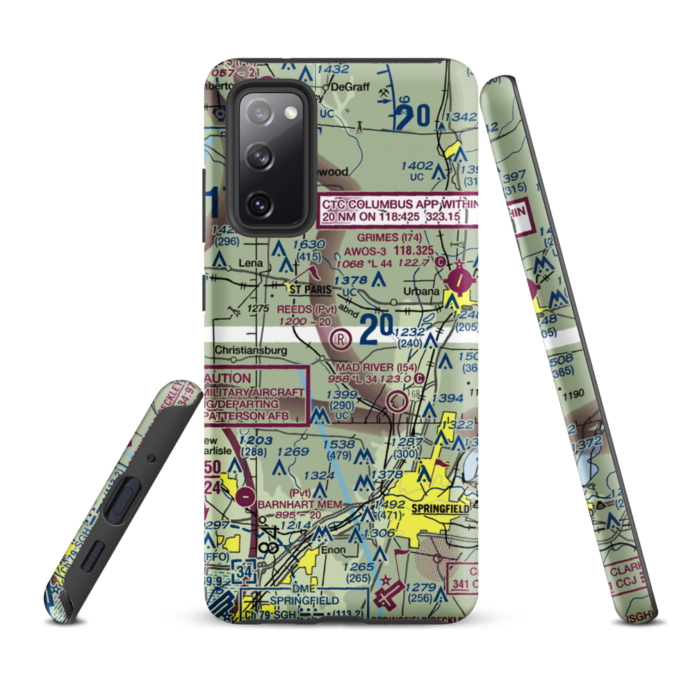 Reeds Airport (24OI) VFR Sectional Samsung Phone Case Samsung Galaxy S20 FE model shown
