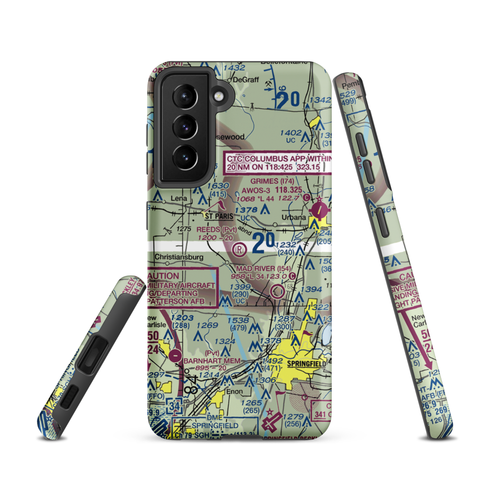 Reeds Airport (24OI) VFR Sectional Samsung Phone Case Samsung Galaxy S21 model shown