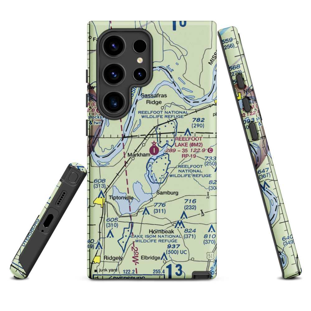 Reelfoot Lake Airport (0M2) VFR Sectional Samsung Phone Case Samsung Galaxy S24 Ultra model shown