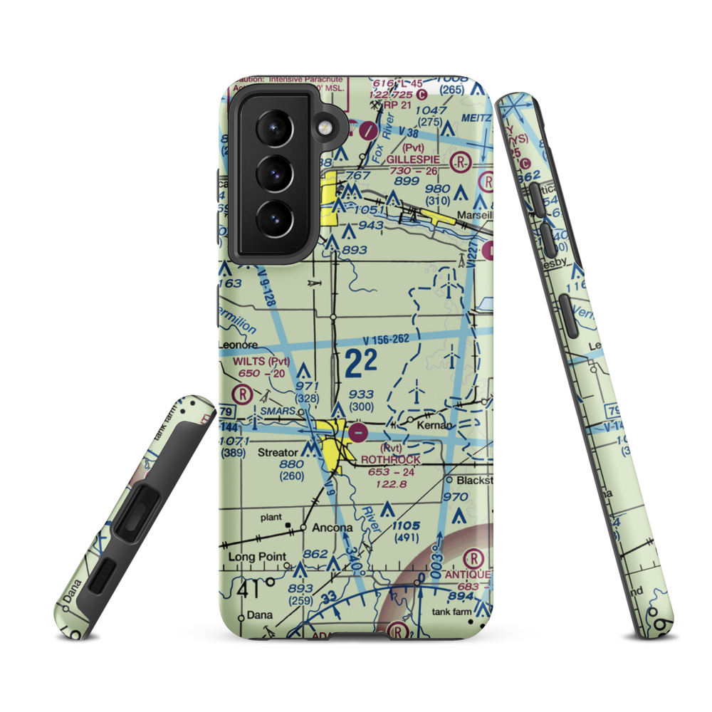 Rees Field (41IS) VFR Sectional Samsung Phone Case Samsung Galaxy S21 FE model shown