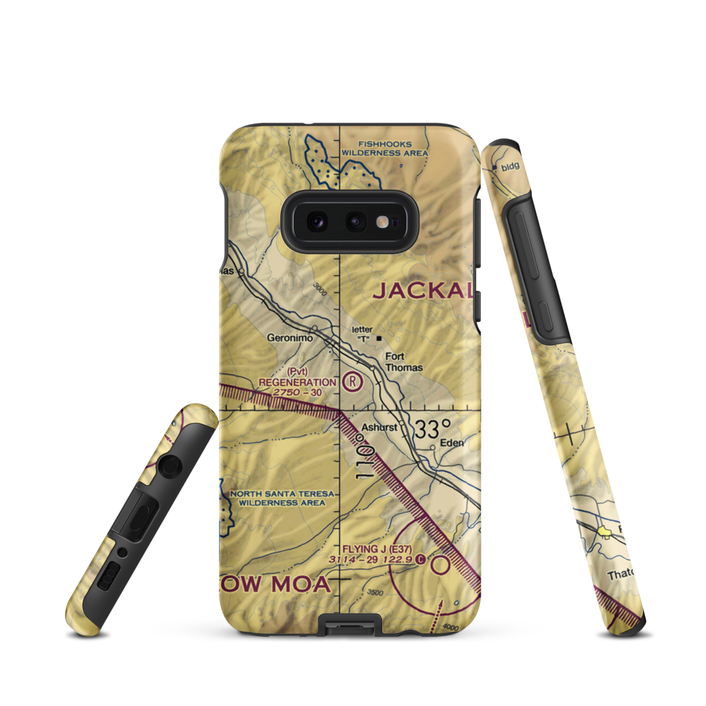 Regeneration Airport (5AZ9) VFR Sectional Samsung Phone Case Samsung Galaxy S10e model shown