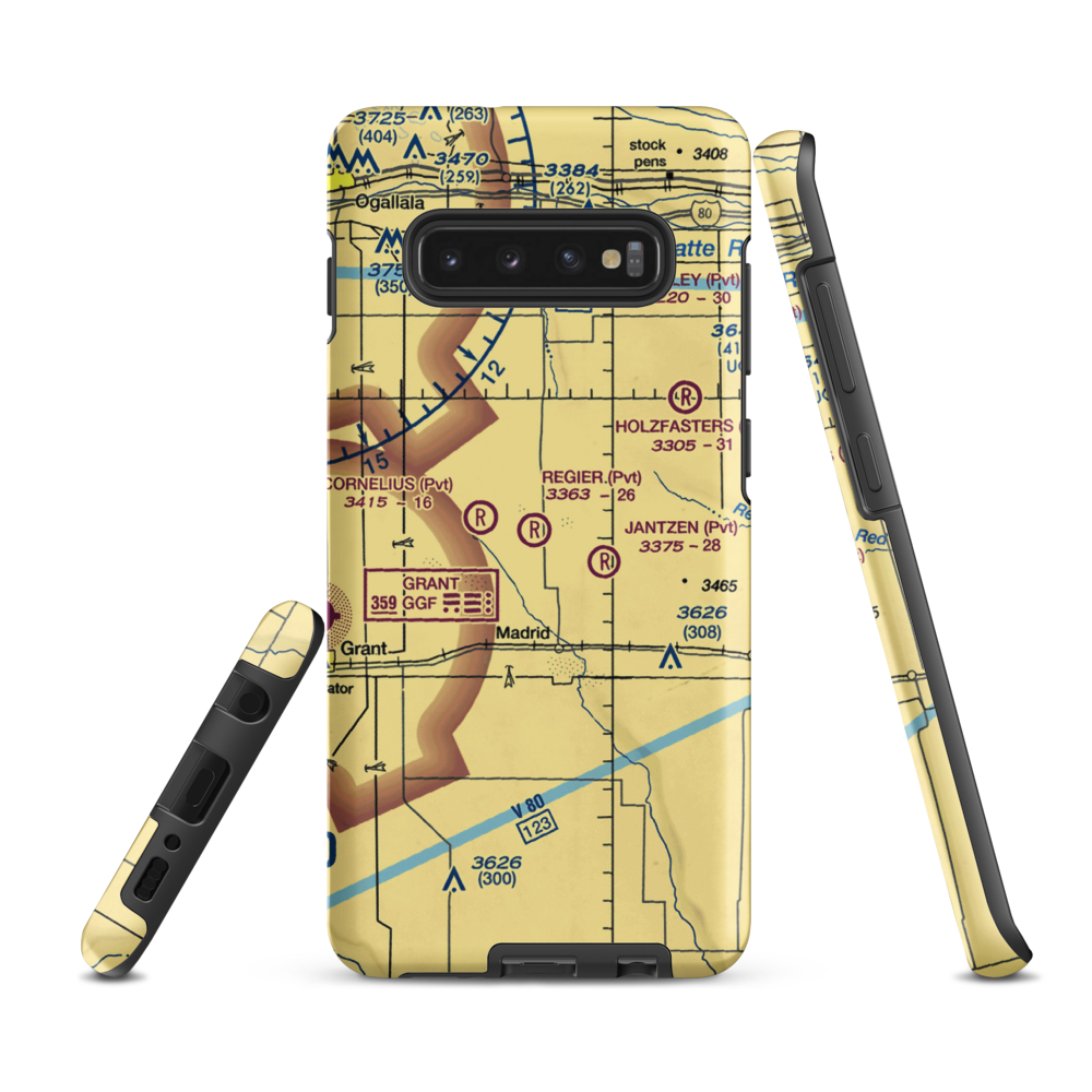 Regier Brothers Airport (4NE0) VFR Sectional Samsung Phone Case Samsung Galaxy S10 Plus model shown