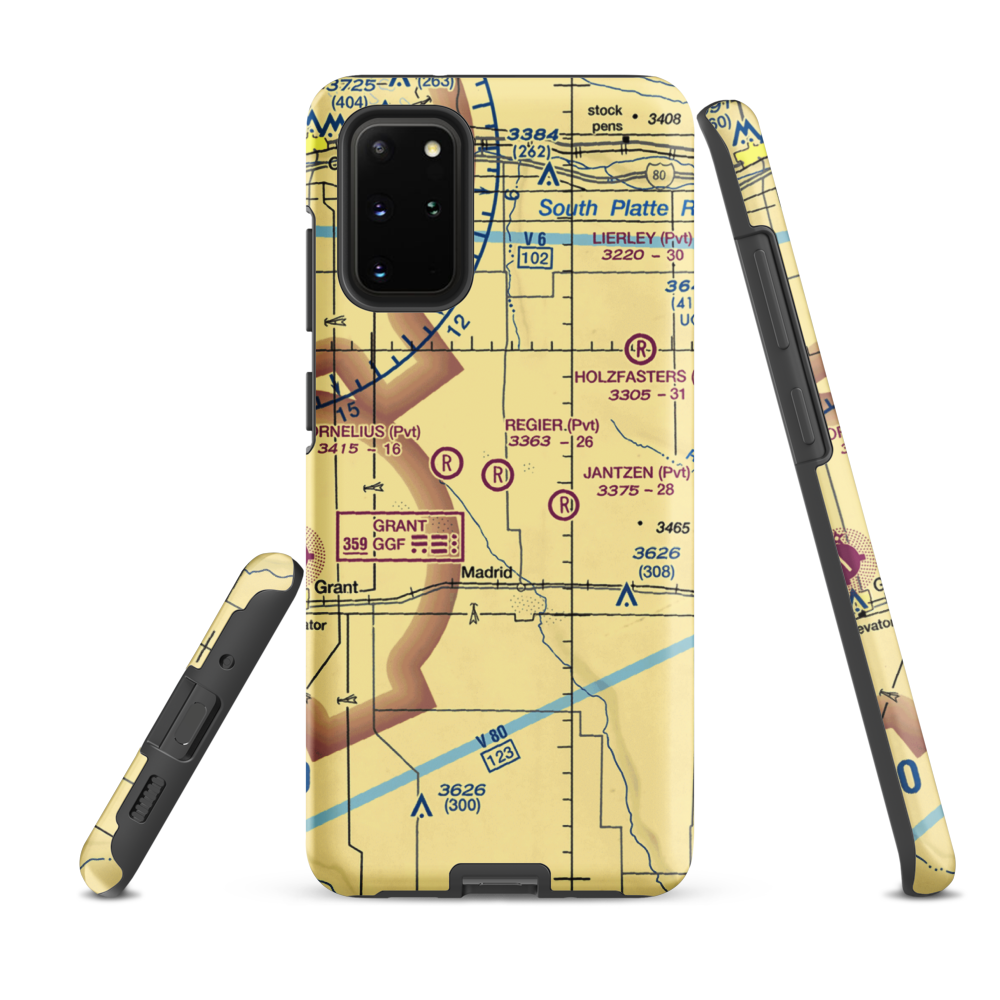 Regier Brothers Airport (4NE0) VFR Sectional Samsung Phone Case Samsung Galaxy S20 Plus model shown
