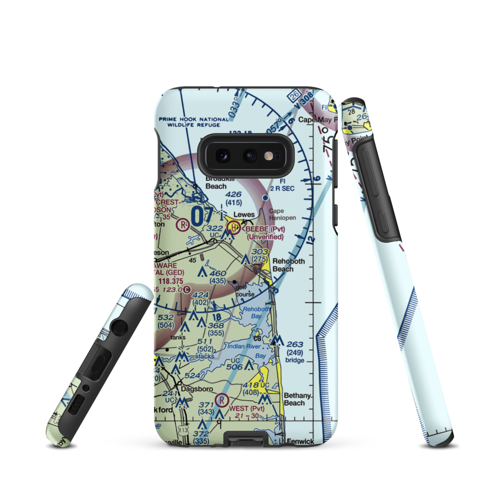 Rehoboth Airport (REH) VFR Sectional Samsung Phone Case Samsung Galaxy S10e model shown