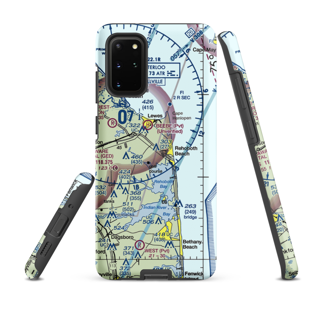 Rehoboth Airport (REH) VFR Sectional Samsung Phone Case Samsung Galaxy S20 Plus model shown
