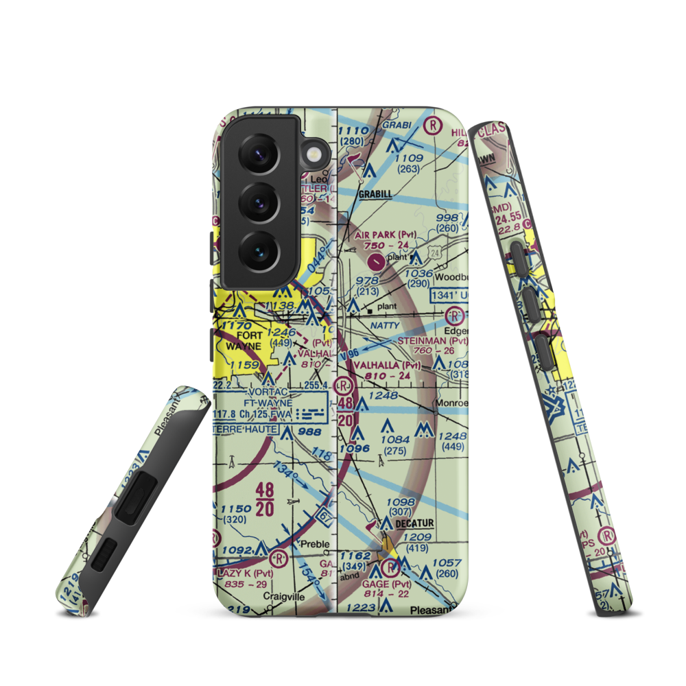Reichhart Airport (05II) VFR Sectional Samsung Phone Case Samsung Galaxy S22 model shown