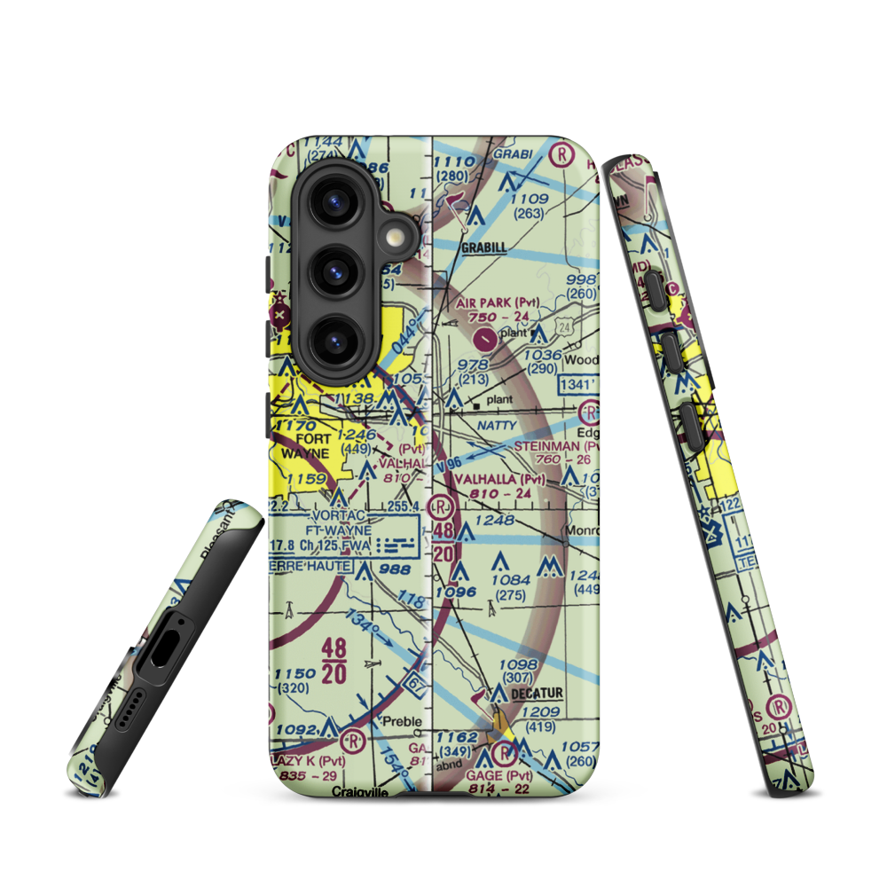 Reichhart Airport (05II) VFR Sectional Samsung Phone Case Samsung Galaxy S24 model shown