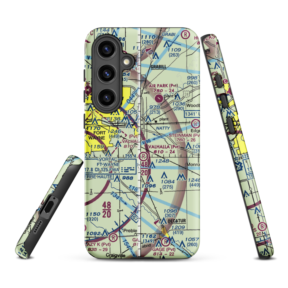 Reichhart Airport (05II) VFR Sectional Samsung Phone Case Samsung Galaxy S24 Plus model shown