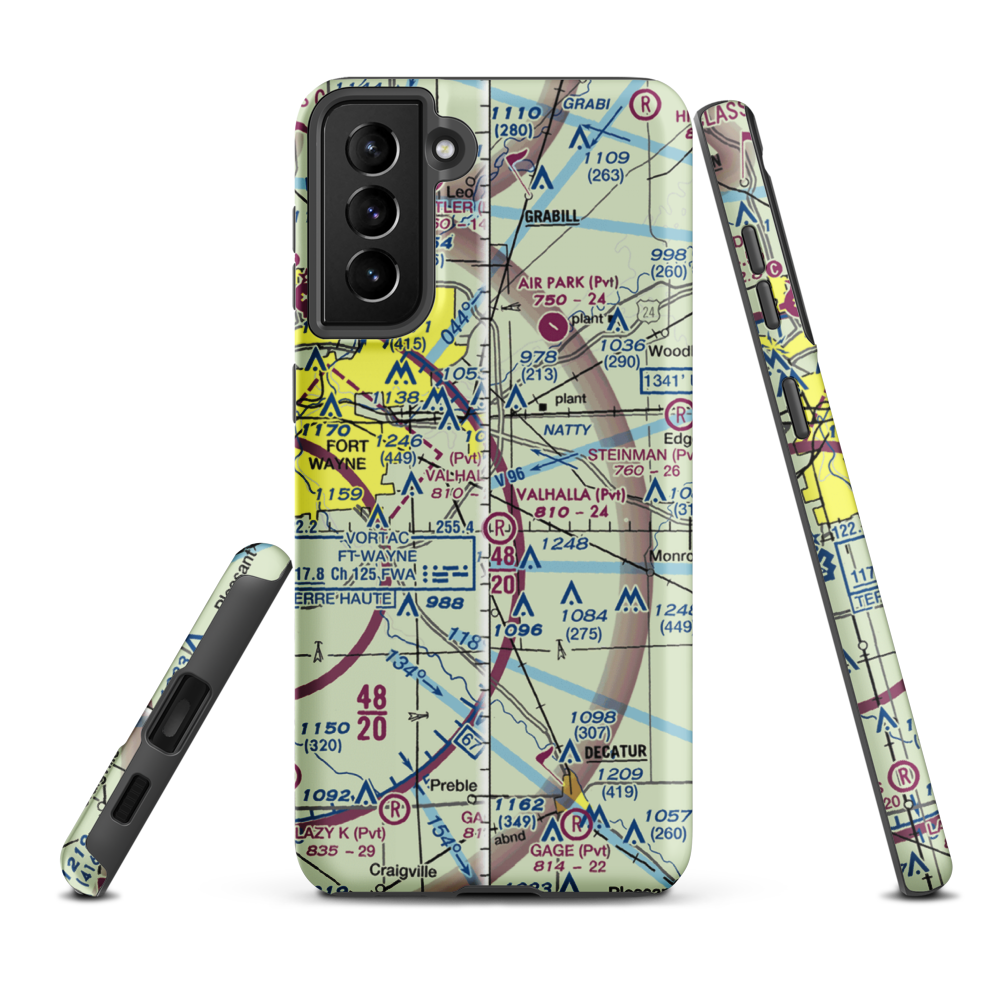 Reichhart Airport (05II) VFR Sectional Samsung Phone Case Samsung Galaxy S21 Plus model shown