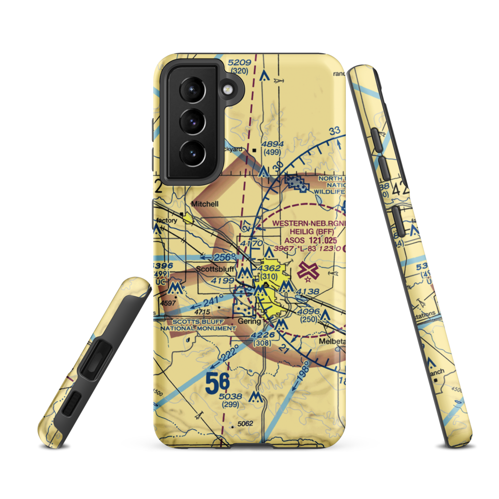Reisig Brothers Airport (12NE) VFR Sectional Samsung Phone Case Samsung Galaxy S21 FE model shown