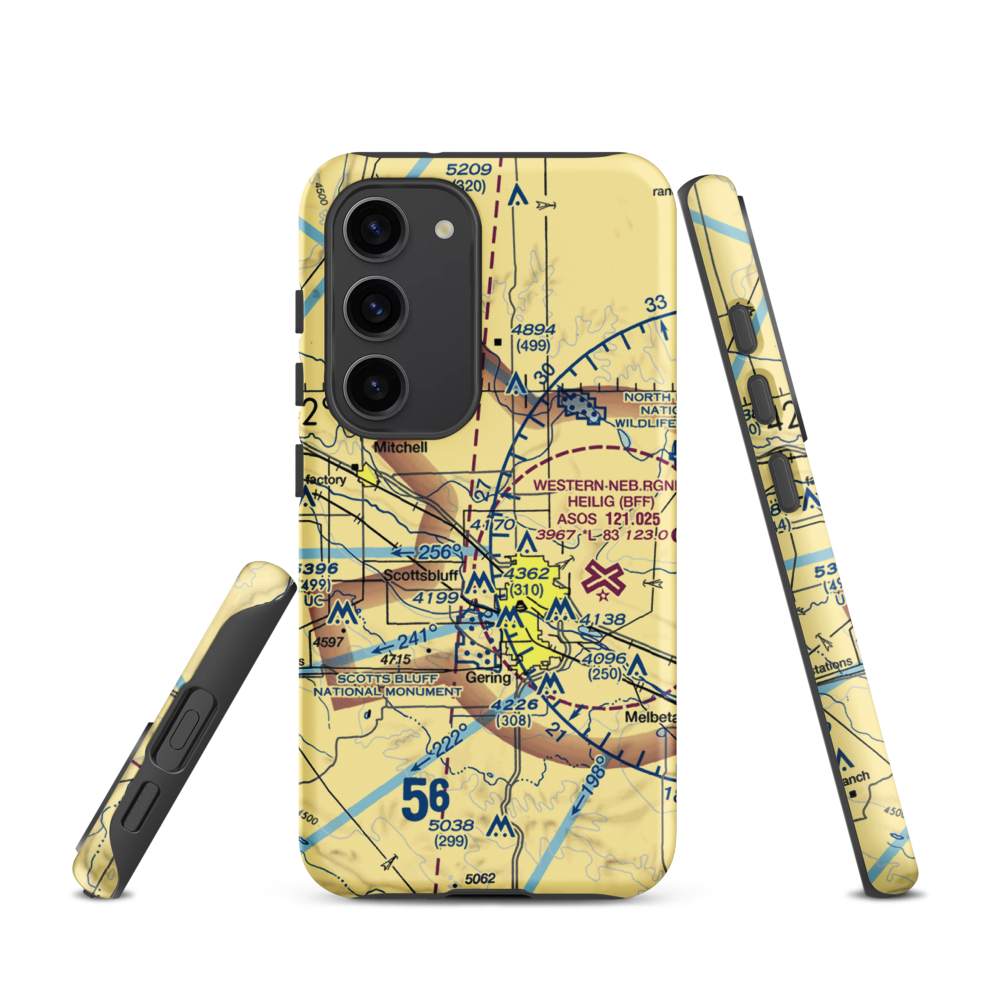 Reisig Brothers Airport (12NE) VFR Sectional Samsung Phone Case Samsung Galaxy S23 model shown