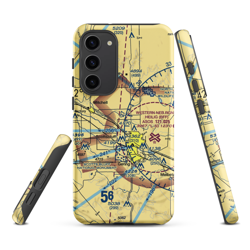 Reisig Brothers Airport (12NE) VFR Sectional Samsung Phone Case Samsung Galaxy S23 Plus model shown