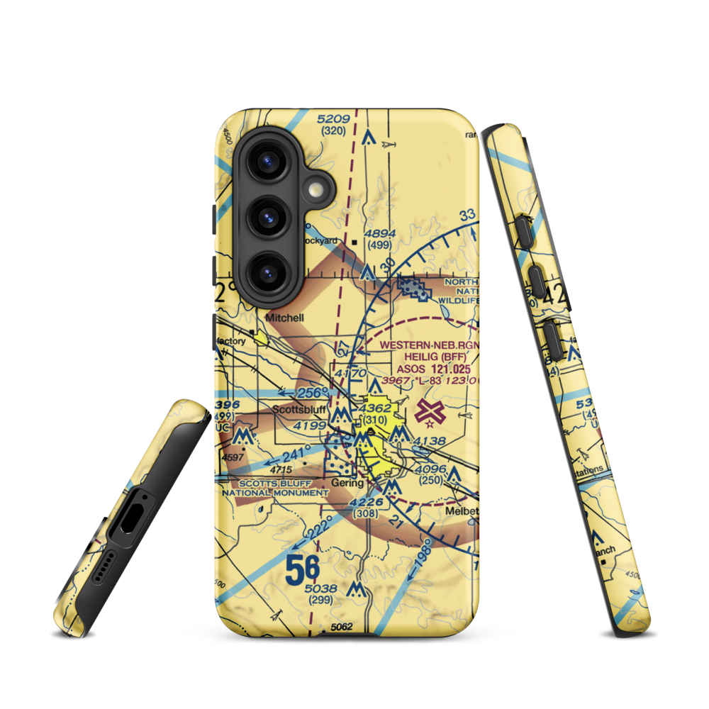 Reisig Brothers Airport (12NE) VFR Sectional Samsung Phone Case Samsung Galaxy S24 model shown