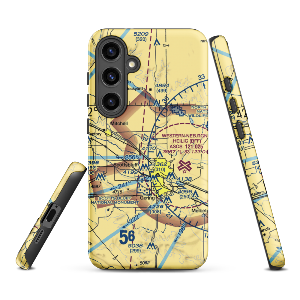 Reisig Brothers Airport (12NE) VFR Sectional Samsung Phone Case Samsung Galaxy S24 Plus model shown
