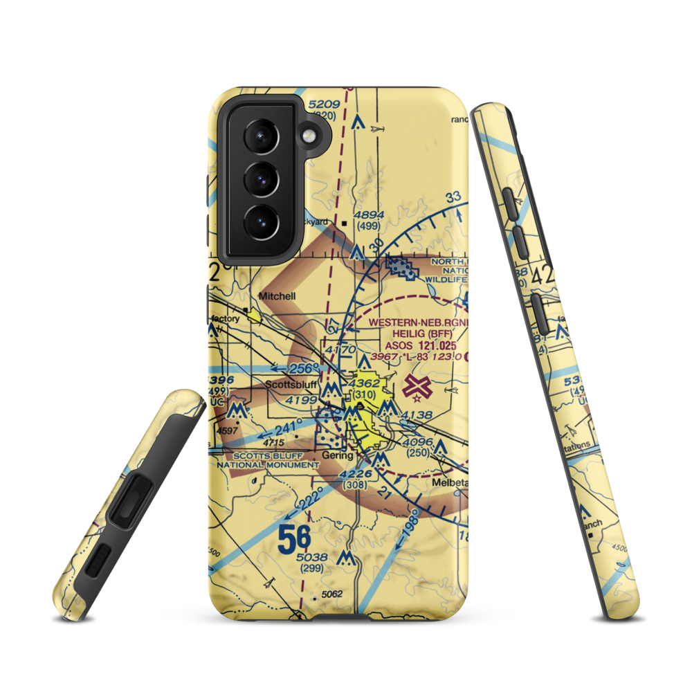 Reisig Brothers Airport (12NE) VFR Sectional Samsung Phone Case Samsung Galaxy S21 model shown