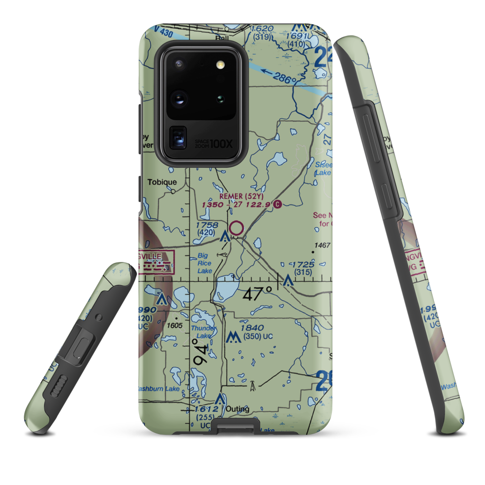 Remer Municipal Airport (52Y) VFR Sectional Samsung Phone Case Samsung Galaxy S20 Ultra model shown