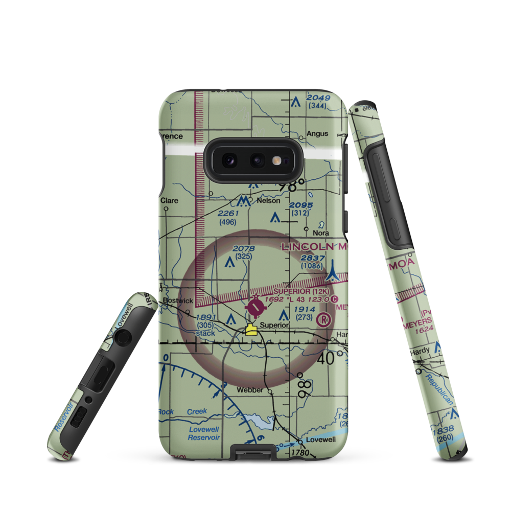 Rempe Private Airport (NE87) VFR Sectional Samsung Phone Case Samsung Galaxy S10e model shown
