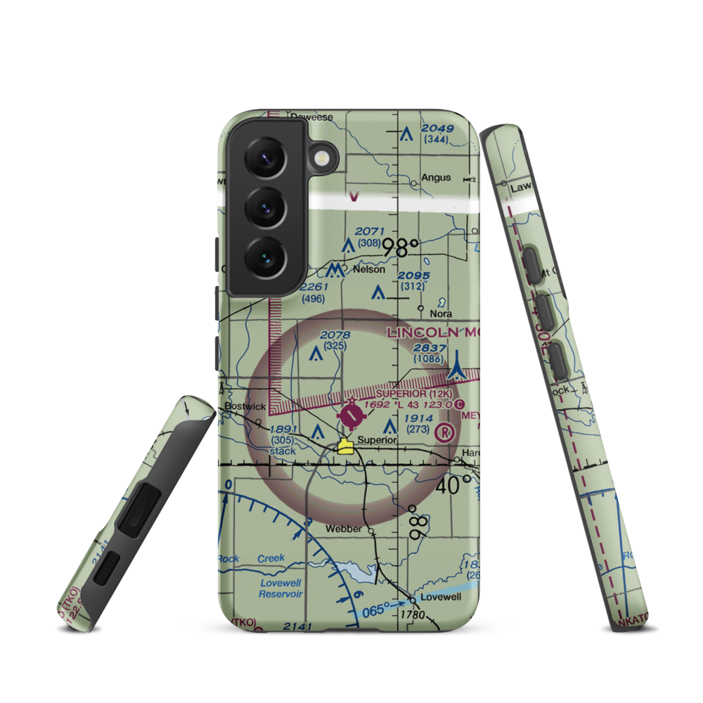 Rempe Private Airport (NE87) VFR Sectional Samsung Phone Case Samsung Galaxy S22 model shown