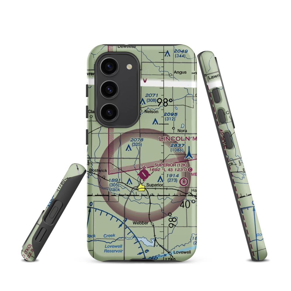 Rempe Private Airport (NE87) VFR Sectional Samsung Phone Case Samsung Galaxy S23 model shown