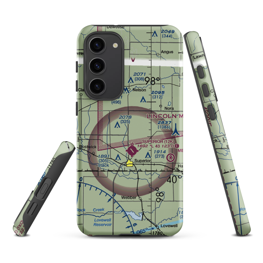 Rempe Private Airport (NE87) VFR Sectional Samsung Phone Case Samsung Galaxy S23 Plus model shown